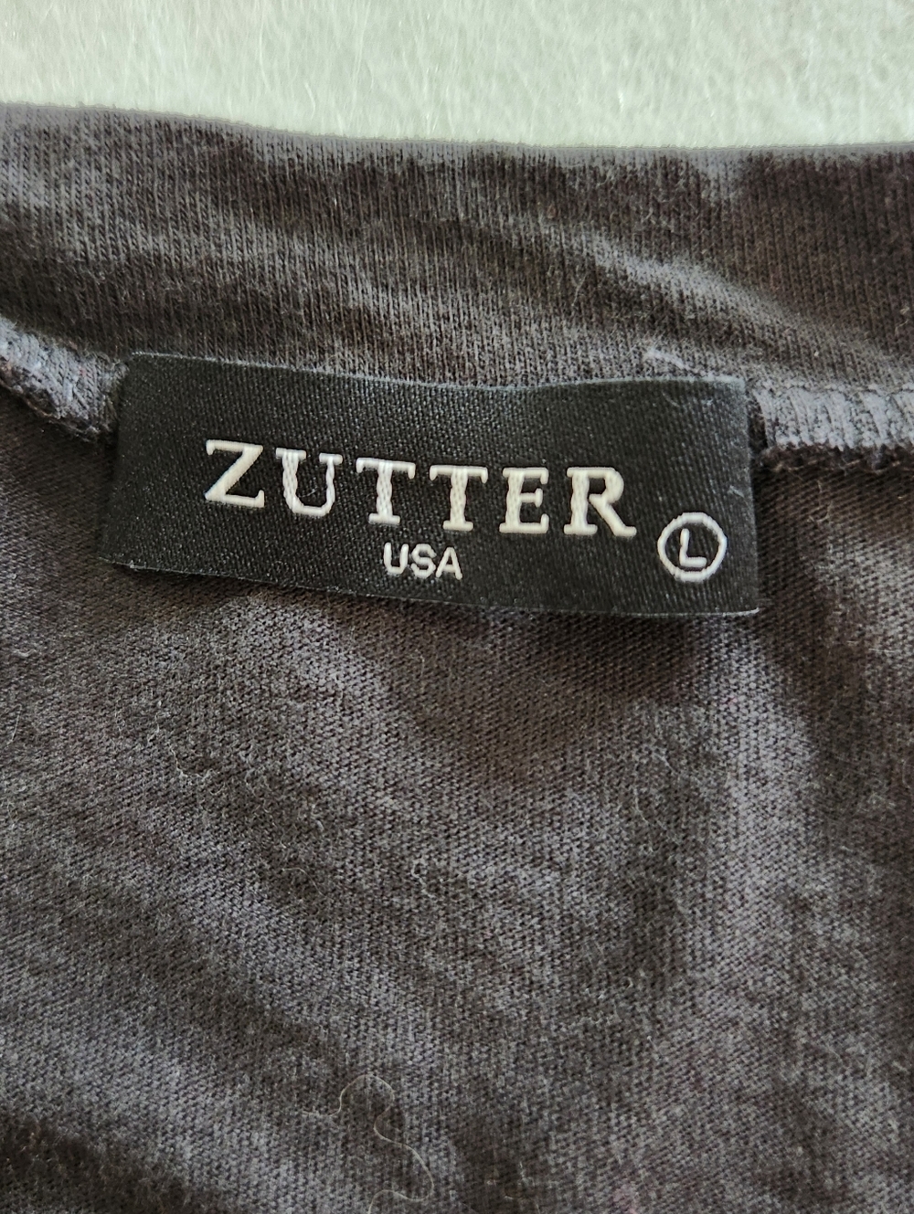 Zutter USA Black Born In The USA Distressed Tee - Classic Crew Neck Size Large - Picture 2 of 9